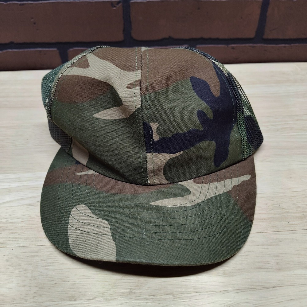 Vintage Duck Bay Camo Blank Trucker Snapback Hat Cap Hunting